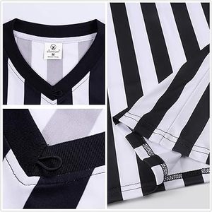 Camiseta de Árbitro Estampada para Hombre, Camiseta de Árbitro Oficial con Rayas Negras, Uniforme de Estilo Profesional con Cuello en V, Baloncesto, Fútbol, Poliéster/Nailon - Product Image 3