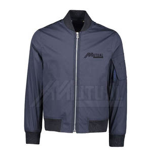 Chaqueta bomber de manga larga para hombre hecha a medida con tela de lona transpirable - Product Image 1