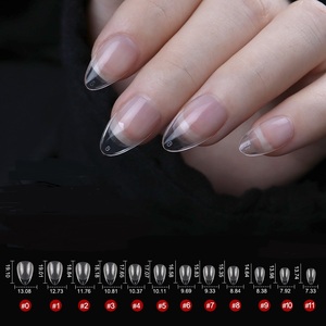 120 Uds XS corto almendra acrílico cubierta completa esculpida Gel suave extensión de <span class=keywords><strong>uñas</strong></span> punta cápsula América <span class=keywords><strong>uñas</strong></span> - Product Image 3