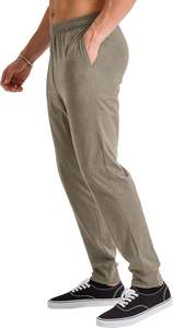 Pantalon de sport léger pour homme avec bas élastiqué en maille et poches zippées Pantalon de survêtement à fond ouvert coupe ample - Product Image 3