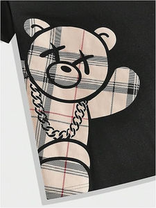 Ensemble d'été 2026 pour homme : T-shirt et short en polyester blanc respirant avec motif imprimé tendance – Tenue d'été confortable - Product Image 4