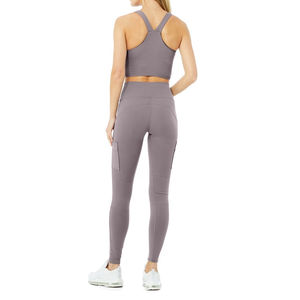 Leggings de gymnastique pour femmes haut Logo personnalisé taille haute Fitness Yoga entraînement vêtements de sport sans couture Nylon Spandex vêtements de Fitness - Product Image 3