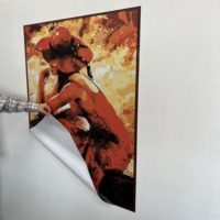 Peinture abstraite Femme Solitaire, Art mural moderne réutilisable et durable en papier multifonctionnel, adhérence électrostatique sur toutes surfaces