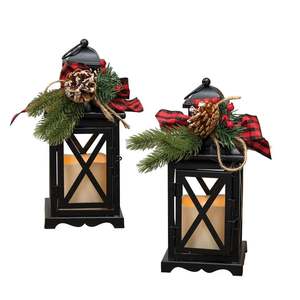 Atractivo candelabro de linterna de mesa de Navidad para interiores y exteriores, decoración navideña para fiestas, decoración de Año Nuevo, superventas - Product Image 1