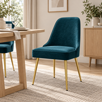 Chaise de salle à manger nordique moderne en métal doré, dossier en fer forgé, design de style luxe léger pour la maison
