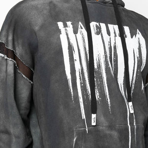 Basics algodón mezclado salida de fábrica de peso medio hombres Sudadera con capucha desgastada producto de alta demanda traje de moda Sudadera con capucha desgastada - Product Image 6