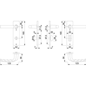 Juego de escobillas cortas Birmingham 1117/202KP HOPPE de aluminio F1 SK/OL con manija cuadrada para barras de cortina, rieles y accesorios - Product Image 3