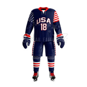 Uniforme d'équipe de hockey sur glace personnalisé maillot respirant à impression personnalisée avec tenue de pantalon uniforme de hockey sur glace de qualité supérieure - Product Image 1