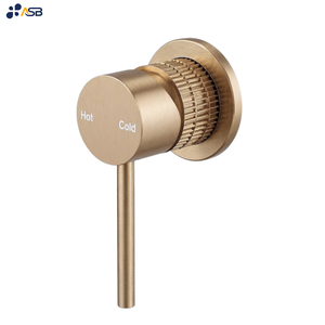 Keran kamar mandi/kamar mandi, bersertifikat Kuningan rendah timah tunggal tuas mandi dinding wastafel Mixer keran Knurled desain tubuh keramik setelan mandi/penggunaan mandi - Product Image 4