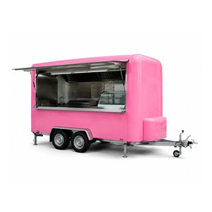 Remorque de camion-restaurant rose en aluminium, chariot alimentaire mobile, remorque de cuisine en acier inoxydable de 4 m, couleur personnalisée pour la restauration de rue - Product Image 3
