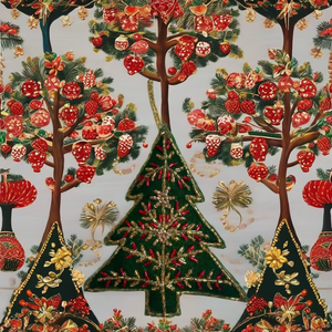 Adorno Navideño Colgante de Pared con Forma de Árbol, Hecho a Mano, de Tela Multicolor, Ecológico y de Alta Calidad para Fiestas - Product Image 1