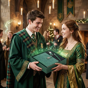 Set Regalo Aziendale Verde Smeraldo con Taccuino, Penna e Portachiavi - Finitura Simil-Pelle e Chiusura Magnetica - Product Image 3