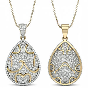 ดาวฝุ่นฮิปฮอปแลปปลูกเพชร925ฮิปฮอปเงินแท้จี้หยดน้ำตาสำหรับผู้หญิงธีมฮินดูที่มีเสน่ห์ - Product Image 3