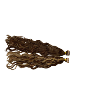 Cabello humano birmano vietnamita sin procesar, rizado Natural virgen, mezcla de Piano, Color resaltado, 4/26 cinta, extensión de cabello - Product Image 1