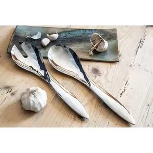 Saladier décoratif en acier inoxydable argenté Long style paille Poignée faite à la main Vaisselle Saladier couverts - Product Image 4