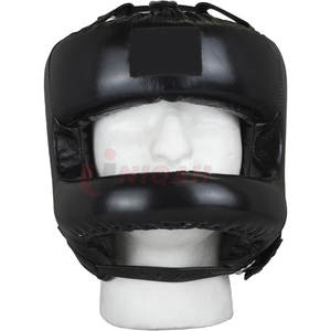 Safety First Protector de cabeza de Kickboxing de cuero personalizable Escudo de entrenamiento único para un entrenamiento efectivo en boxeo Taekwondo Karate - Product Image 1