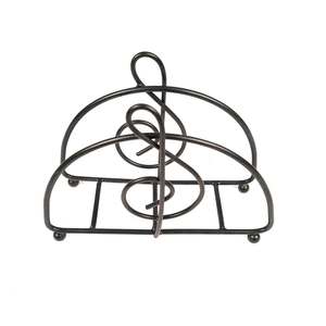 Servilletero de metal negro de calidad superior para servicio de mesa de restaurante diseño personalizado para exportación mundial desde India - Product Image 3