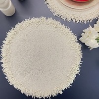 Set de table brodé à la main, motif floral, perles, rouge foncé, pour le printemps, cadeau pour elle