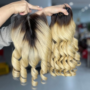 Extensions de cheveux humains vietnamiens de qualité supérieure, prix attractif, cheveux raides et volumineux, couleur ombrée, ensemble de mèches avec fermeture 2025 - Product Image 1