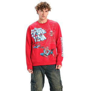 Sweat-shirt à col rond en coton/polyester, coupe décontractée, imprimé Amazing Spider-Man, 320 GSM, poids lourd, style streetwear élégant - Product Image 6