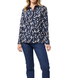 Venta al por mayor 100% algodón puro para Polo camisa para mujer color sólido cuello de botón estilo casual transpirable Oficina actividades al aire libre - Product Image 4