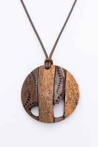 Collar de joyería de cáscara de coco ecológico hecho a mano al por mayor con pendiente de India - Product Image 6