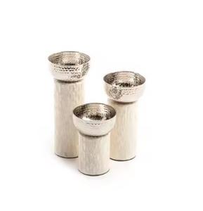 Décoration d'éclairage de qualité supérieure faite à la main décoration de la maison bougeoirs ronds en nacre et métal au prix de gros - Product Image 2