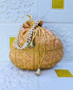 Designer Handmade Ethnic Raw Silk Evening Bags Customizable Printing Coin Potli Batua Fashion Purse 1-1.9L Capacity for Party - Product Image 4