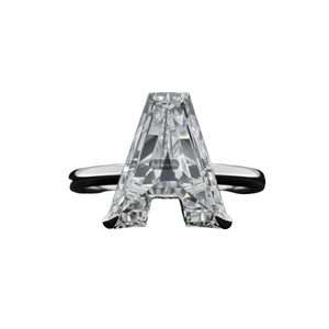 Bague solitaire en argent sterling 925 plaqué or fin avec lettre initiale A en diamant de laboratoire certifié GIA IGI DEF VVS VS, cadeau pour lui - Product Image 1
