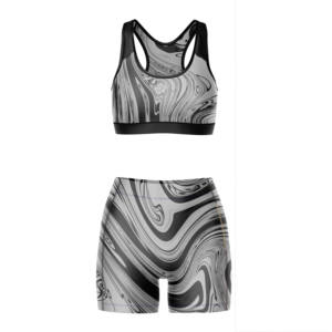 Conjunto Deportivo para Mujer, Diseño Sublimado, Bra Deportivo y Pantalones Cortos de Compresión, Ropa Deportiva para Gimnasio, Venta al Por Mayor, Nuevo - Product Image 5