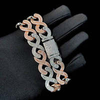 Bracelet tennis vintage en or blanc massif 14 carats Infinity Link avec moissanite taille ronde pour fiançailles, mariage et occasions hindoues