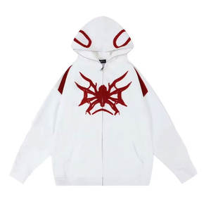 Sudadera con capucha de manga larga con estampado de Jersey 2024 Sudadera con capucha de araña de gran tamaño superventas Precio barato Sudadera con capucha de araña de cintura elástica - Product Image 1