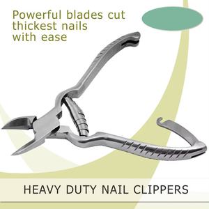 กรรไกรตัดเล็บแบบสองหัวหัวหัวมีใบมีดปลายแหลมทำจากสเตนเลสสตีลสีธรรมชาติพร้อมแพ็ค OEM - Product Image 3