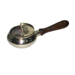 Brass Ashtray With Wooden Handle Home Office Decoration Hot Sell <b>New</b> Design 2025 Indian Handicraft Item Top Standard Product - Product Image 1