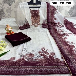 Seda de muselina de diseño de Bollywood con estampado y trabajo manual, pantalón Kurti y Fabricante Mayorista Dupatta de Surat - Product Image 1