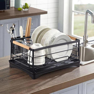 Porte-vaisselle en métal noir organiser avec style et clarté cuisine hôtel bureau supports de stockage supports - Product Image 1