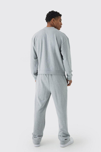 ใหม่เสื้อสเวตเตอร์คอกลมสีเทาขนาดใหญ่สี100% ผ้าฝ้ายระบายอากาศได้ดีแห้งเร็วเสื้อครอปหนามีฮู้ดสำหรับผู้ชาย - Product Image 2