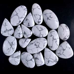 Howlite ธรรมชาติ 100% Cabochon Flatback พลอยแท้หลวมมีค่าสําหรับเครื่องประดับทํารูปร่างและขนาดผสมในราคาจํานวนมาก - Product Image 1