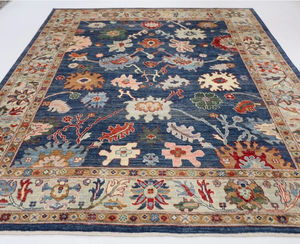 Large Modern Turkish Hand Knotted Wool Bamboo Silk Carpet Luxurious Embroidered Abstract Area <b>Rugs</b> Set for Home Office Cotton - Product Image 2