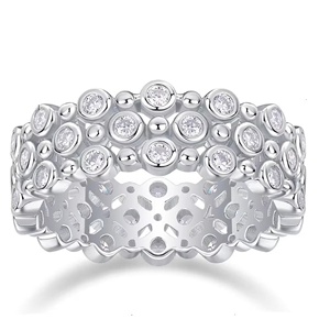 Bague de luxe à 3 couches à bulles certifiée GIA IGI en laboratoire pour femmes, mariage, Jewelry-DS0038 en gros - Product Image 2