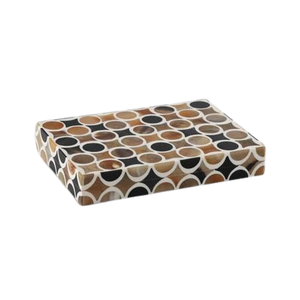 Decorative Resin Work Circle Patterns Jewellery <b>Box</b> <b>Brown</b> and Beige Bone Work Polished Finishing Factory Direct Price - Product Image 1