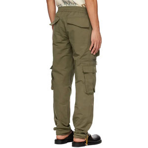 2025 pantalon Cargo à cordon personnalisé avec poches latérales droites classiques pantalon de survêtement taille moyenne pantalon décontracté pour hommes lavé - Product Image 3