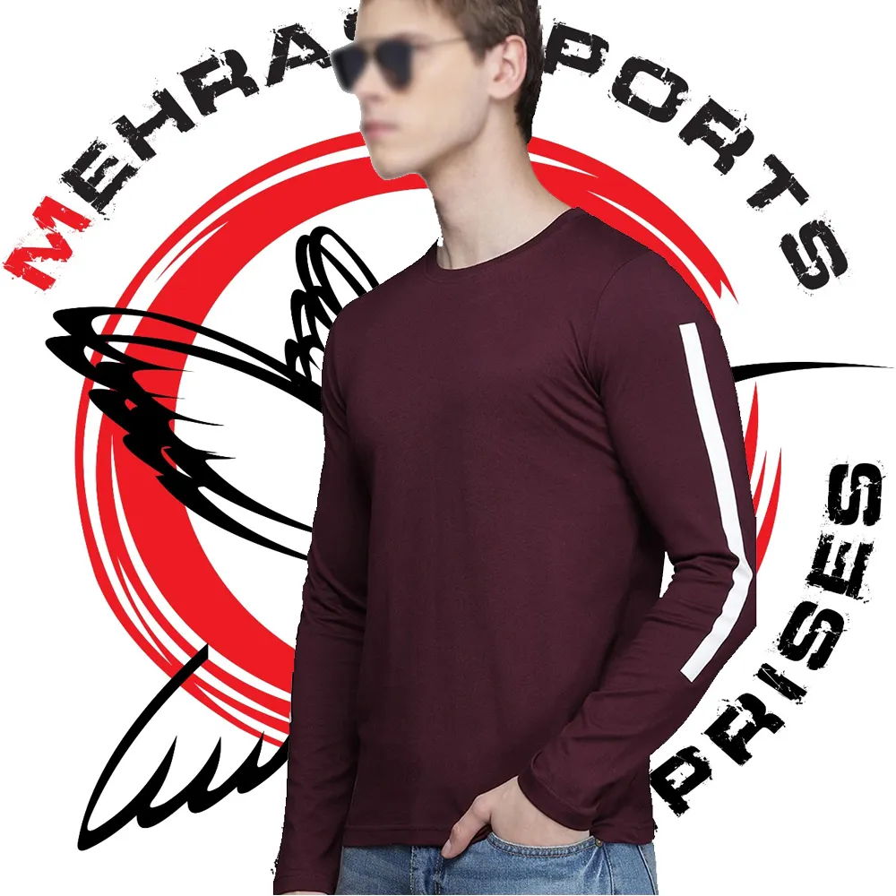 T-shirt Pria Lengan Panjang Polos Cepat Kering 100% Logo Kustom Penjualan Teratas