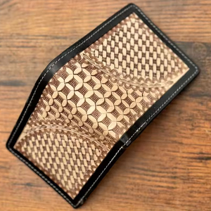 Nueva moda, billetera de cuero mecanizada a mano para hombre, cremallera larga, superventas, patrón occidental, tarjetero de cuero genuino, carteras para hombre - Product Image 3