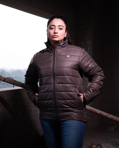 Veste matelassée d'hiver la plus vendue, personnalisable, couleur vert foncé, style fermeture éclair, veste d'extérieur avec faible MOQ, service OEM disponible - Product Image 4