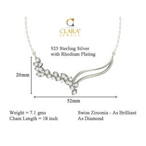 Ensemble collier et boucles d'oreilles pendentif Freya en argent sterling 925 plaqué rhodium, forme de diamant taille marquise, cadeau pour femmes et filles - Product Image 3