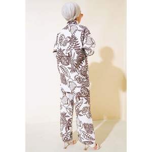 Ensemble 2 pièces à motifs pour femmes en marron - Product Image 4