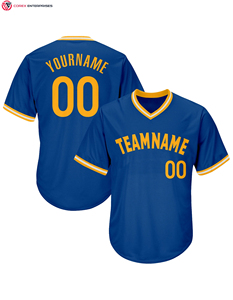 Maillot de baseball unisexe bleu à col rond et manches courtes, respirant, anti-humidité, avec nom d'équipe imprimé, vêtement de sport pour adulte, été, coupe classique - Product Image 2
