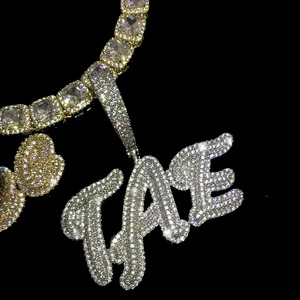 Collar con Colgante de Diamantes con Nombre, Estilo Hip Hop, Chapado en Oro de 14K, Corte Baguette, Personalizado para Mujer, Certificado IGI, Cultivado en Laboratorio, para Fiestas y Eventos - Product Image 5