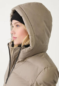 Nouveau meilleur prix de gros, veste matelassée à capuche pour femme, de haute qualité, chaude pour l'hiver, logo uni, toile, rembourrage en coton, imperméable - Product Image 5